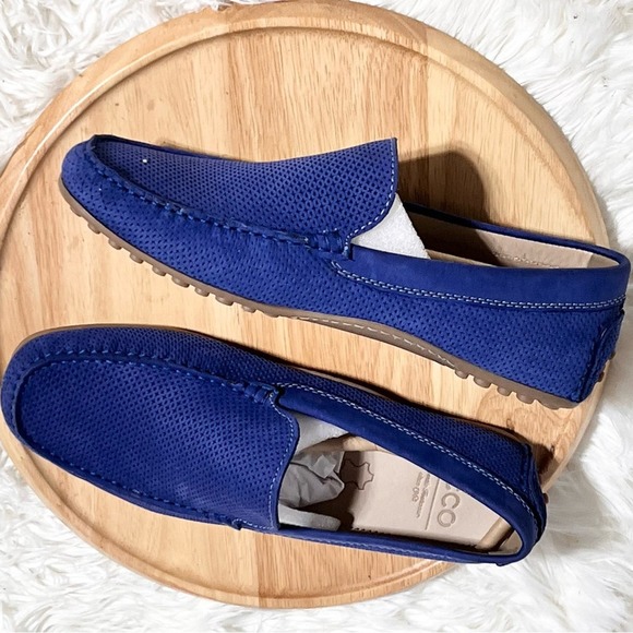 Ecco Other - Ecco Hybrid Moc Slip Ons Men’s leather Blue Suede loafers size 41 / 7.5 New